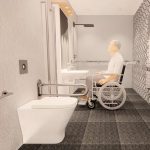 BA Interior Design work by Emma Thornton showing SMILE Apartment Bathroom View