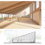 BA Architecture work by Alexander Dersiley showing interior renders and diagrams of the Kelling Church proposal.