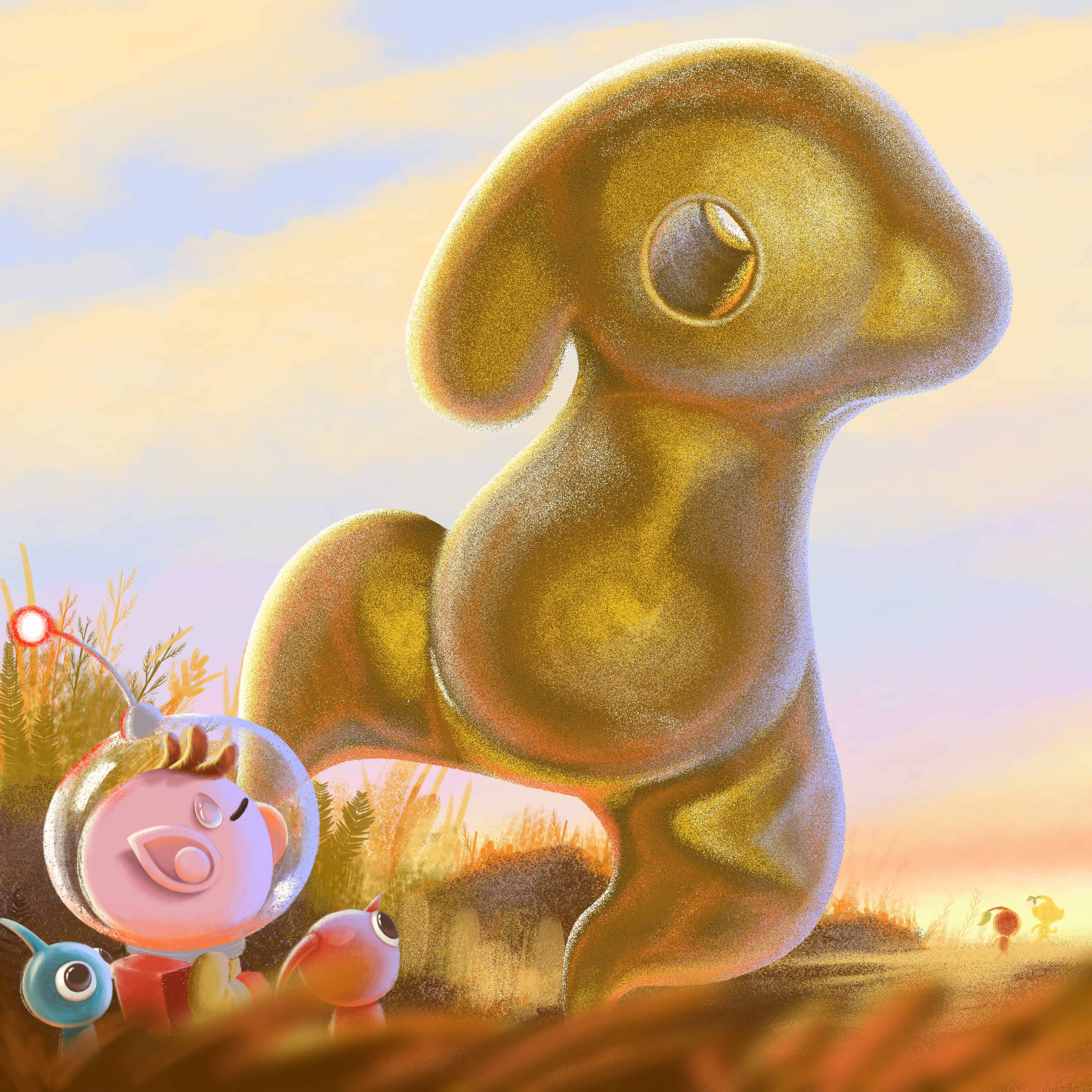 BA Animation work by Amber Iles showing a piece of fan art from the game Pikmin.