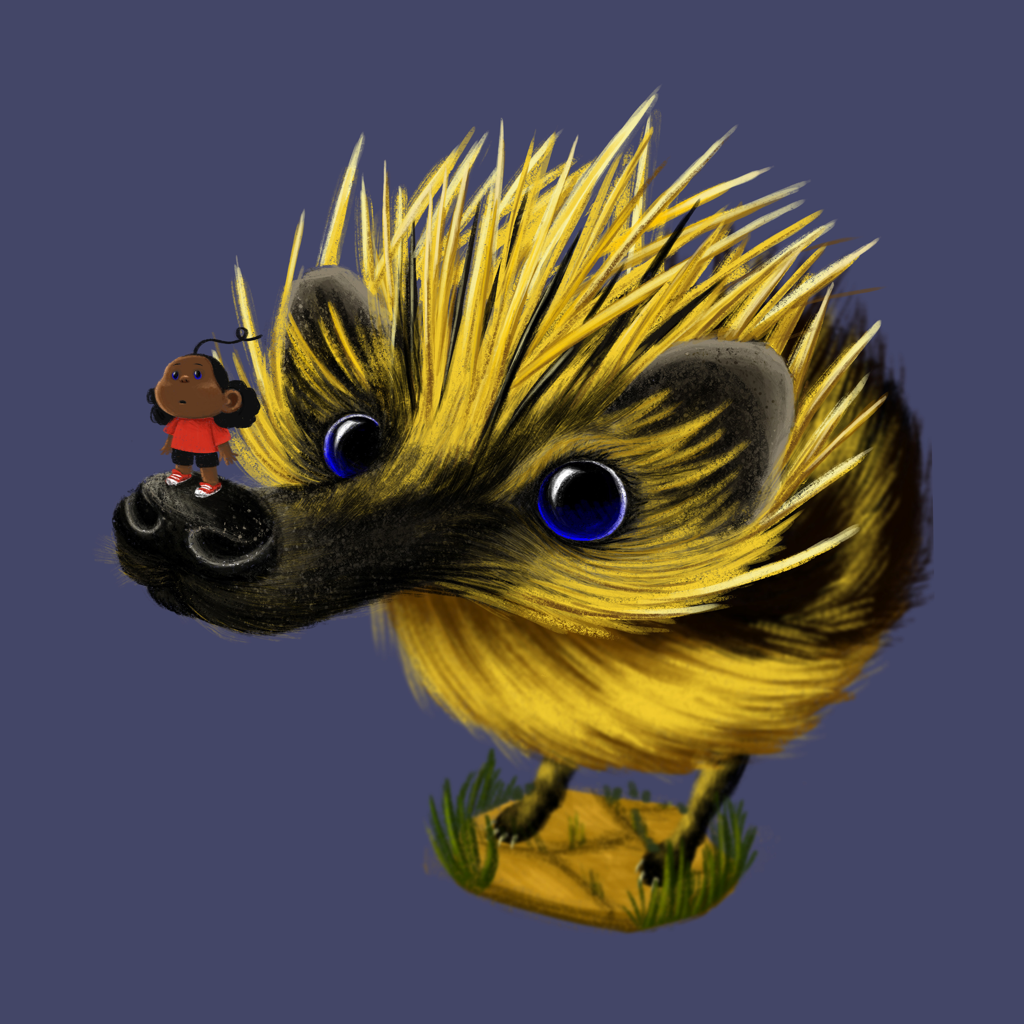 BA animation work by Amber Iles showing a bumble bee hedgehog character design.