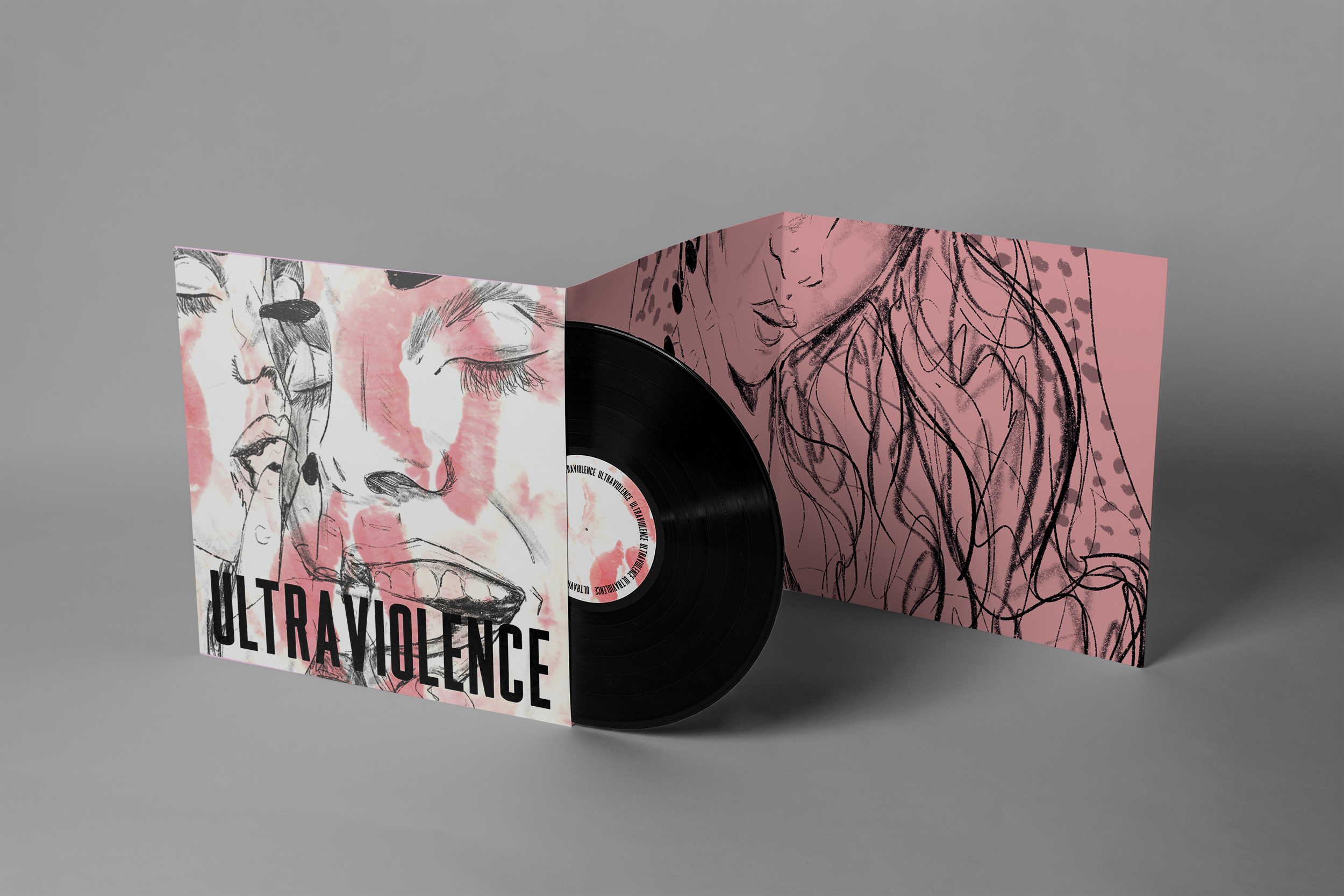 Illustrated and typographic vinyl redesign by Caitlin Jennings of the Ultraviolence album (Lana Del Rey).