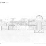 BA Architecture work by Caitlin Meier showing a perspective section line drawing