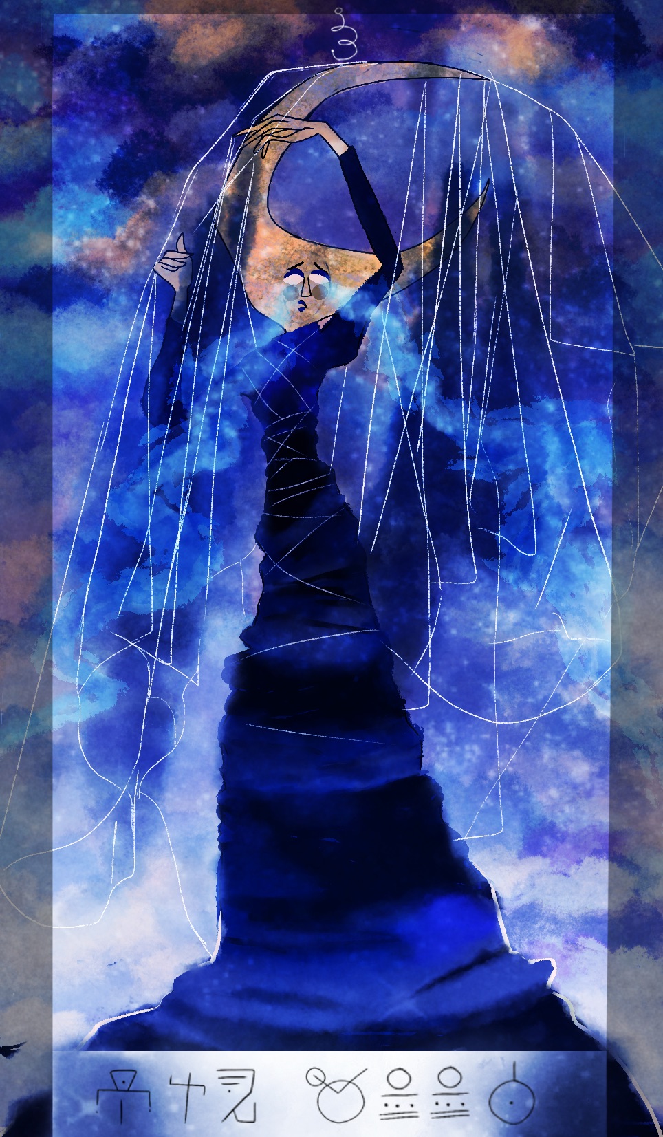 The Moon card from my tarot deck