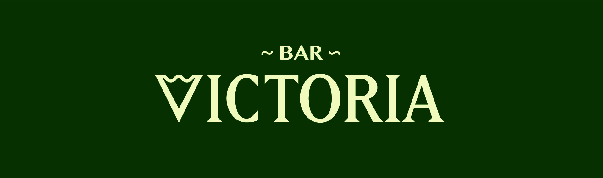Graphic Communications work by Daniel McBrien. The logo. A wave closing up the Letter V at the start of the word Victoria, with the word Bar sitting above smaller.