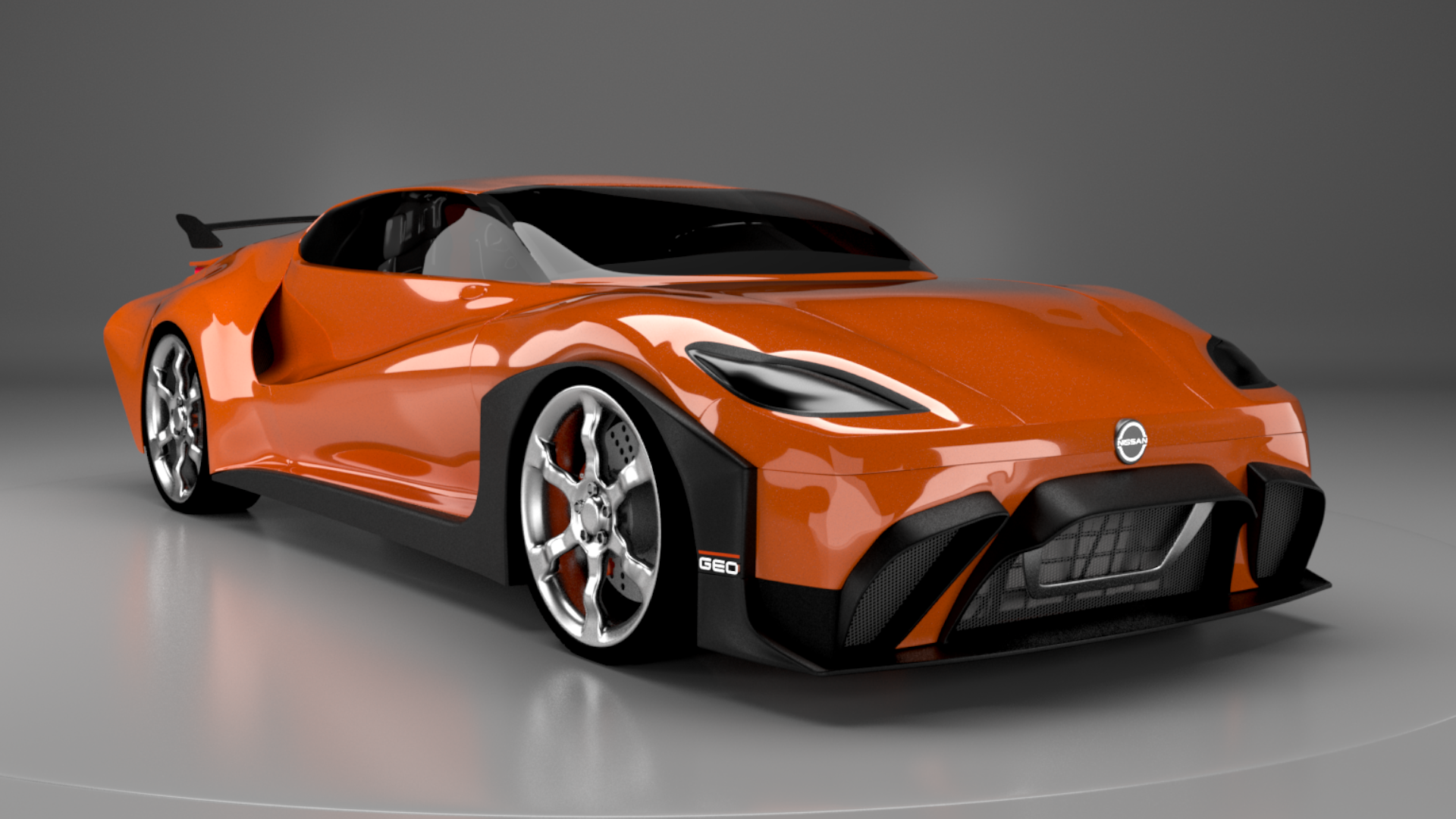 BA Visual effects work by Emily Woodhead, showing a sporty, modern supercar 3D model.