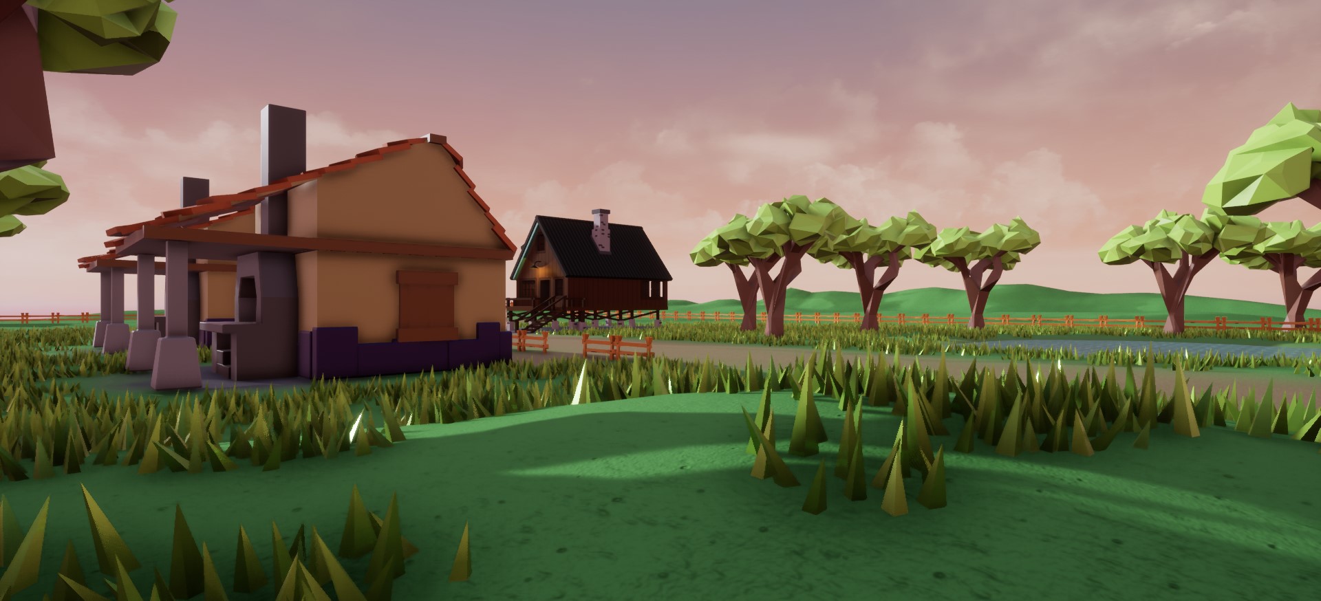 BSc Games Development work by Joshua Brinton, featuring a vibrant town level.