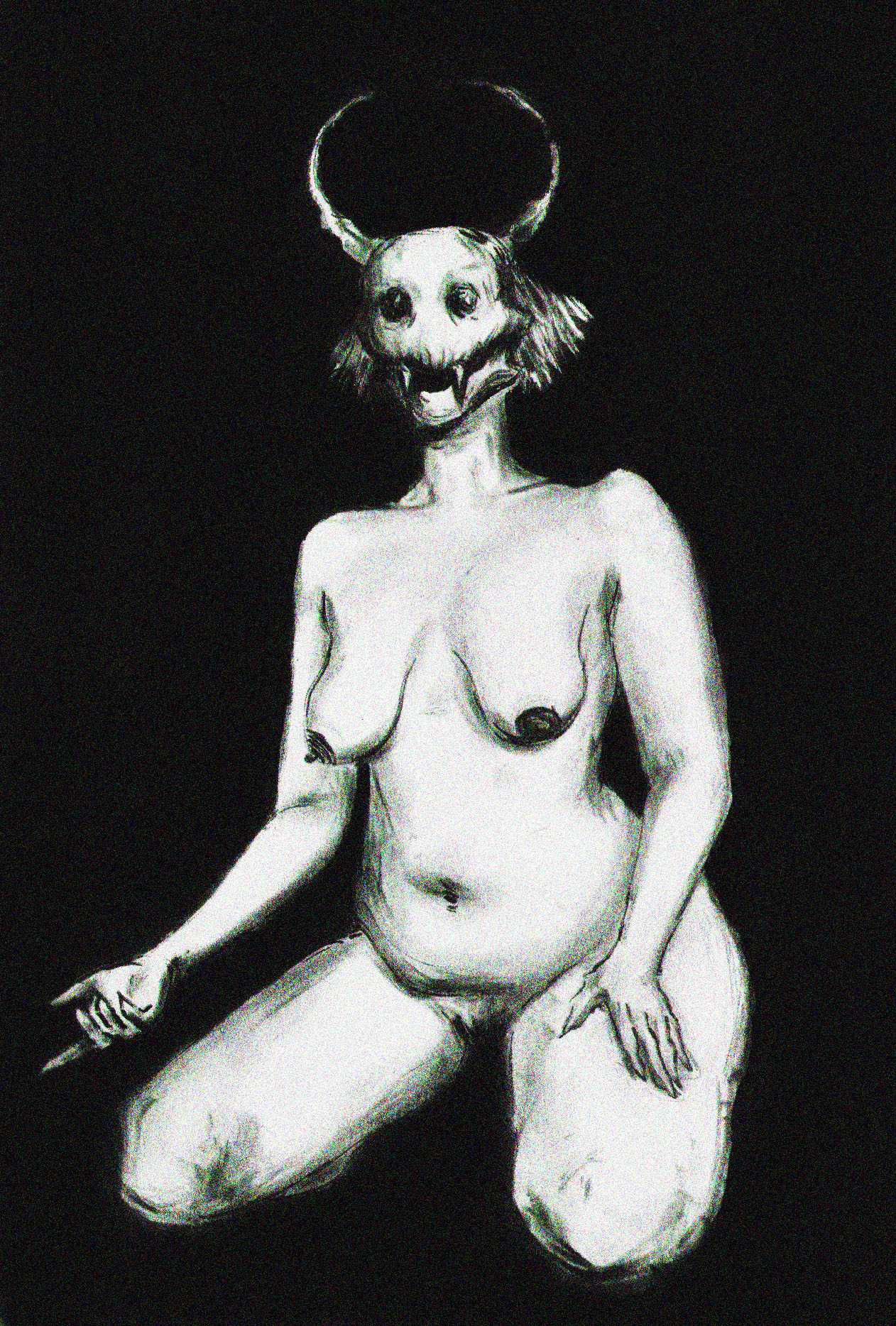 An illustration by Leah McGhee showing a demonic figure.