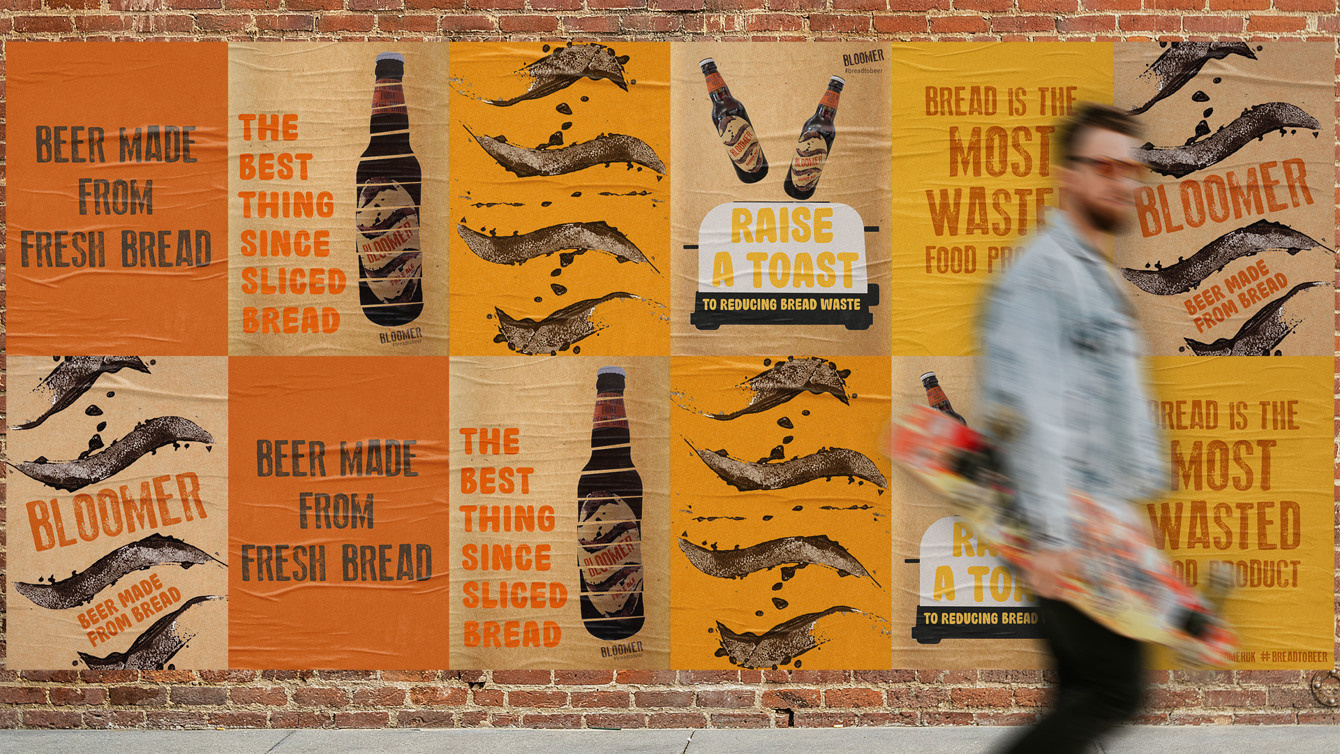 BA Graphic Design work by Megan Pearce showing an outdoor poster collection for Bloomer.