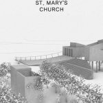 BA Architecture work by Ozlem Karakurt, showing a visual of space created for the social purposes for Kelling St Marys church.