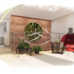 Gallery landing with living wall panel. This area serves as a quiet sitting area with rooms off including master bedroom with ensuite, two double bedrooms and family bathroom.