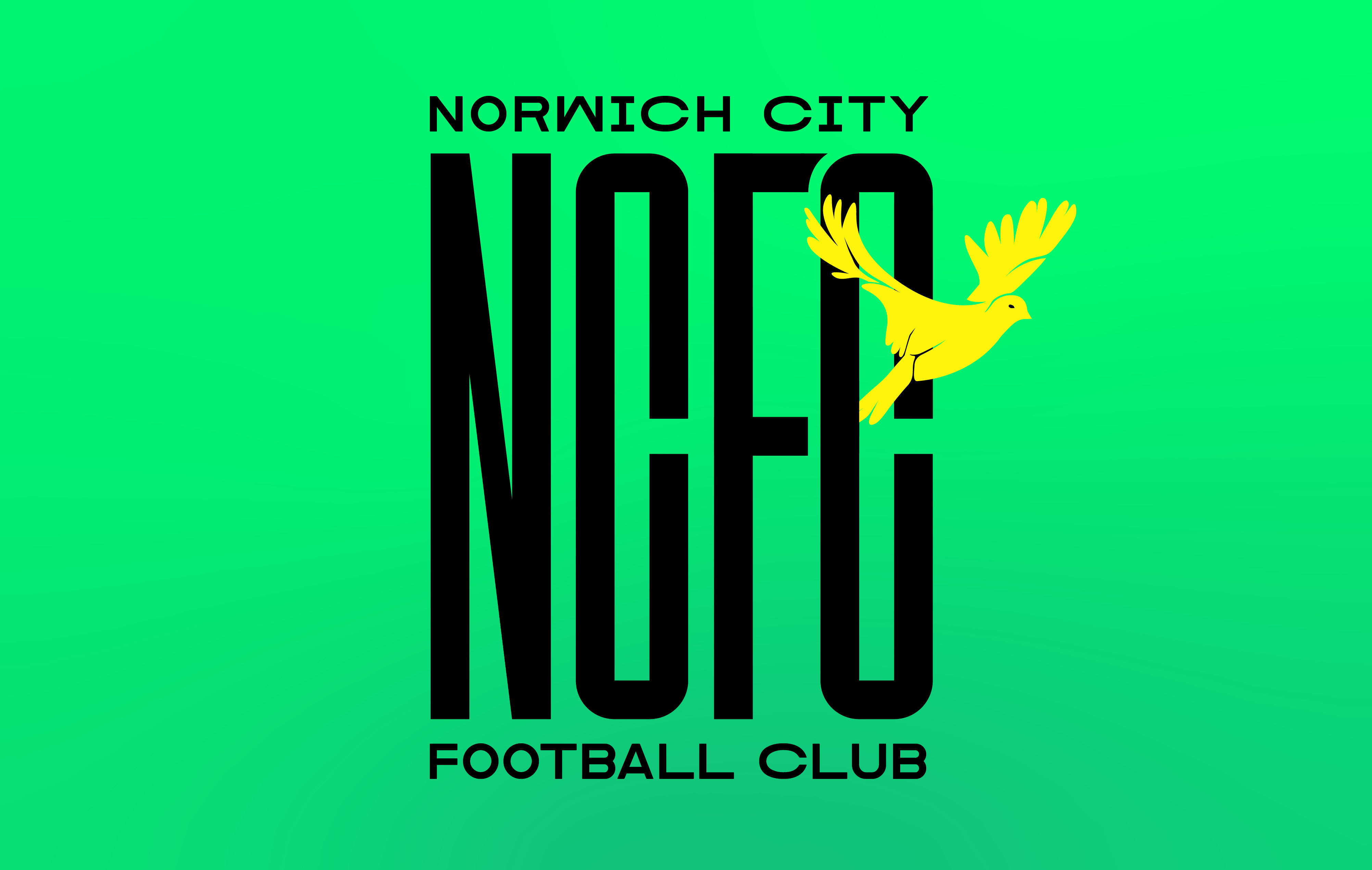 BA Graphic Design work by Reece Cornwall showing a new bright and daring identity for Norwich City Football Club.