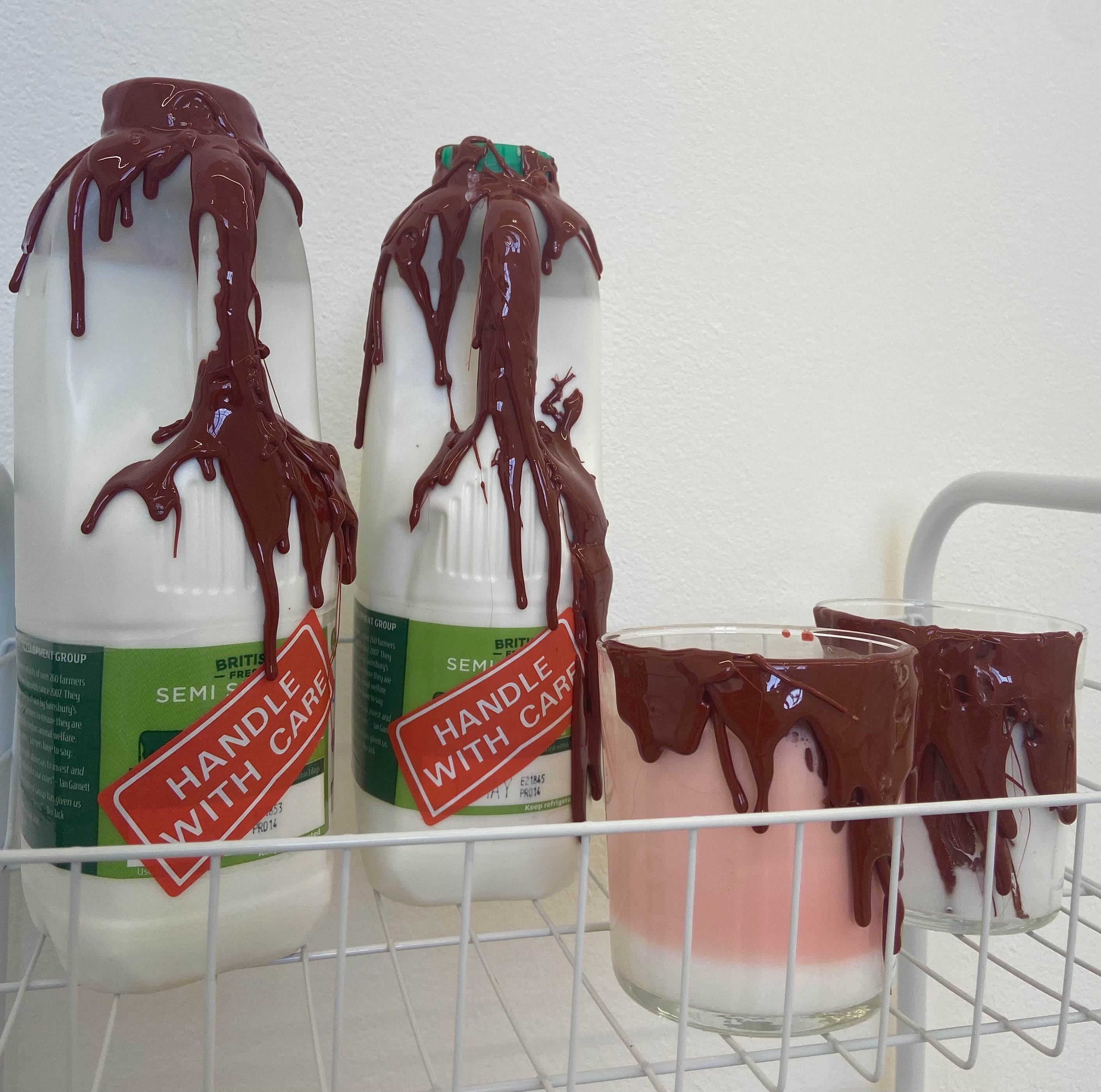 BA Fine Art work by Sofia Kassaris showing a sculpture of blood and milk.