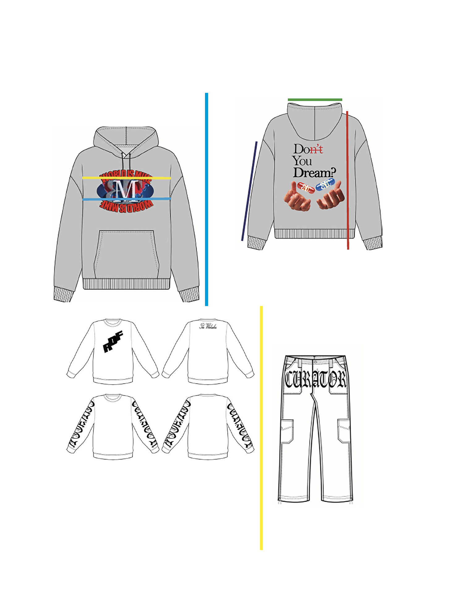 concept illustrations for a streetwear design