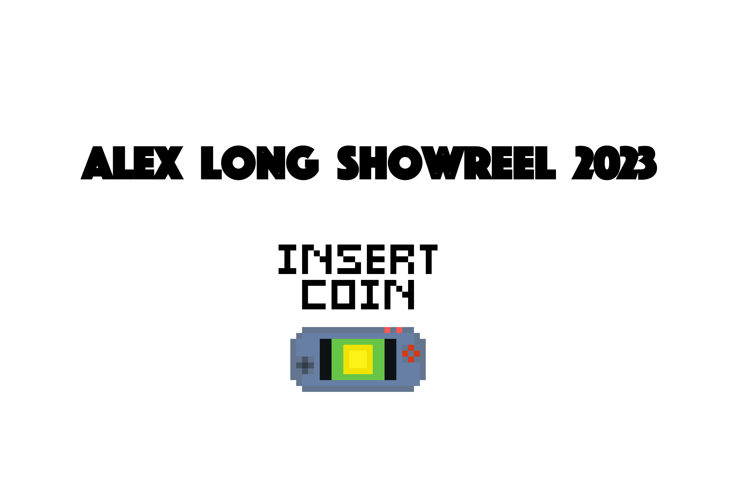 Animation showreel by Alex Long showing various characters, parallax, pixel, and character animations.