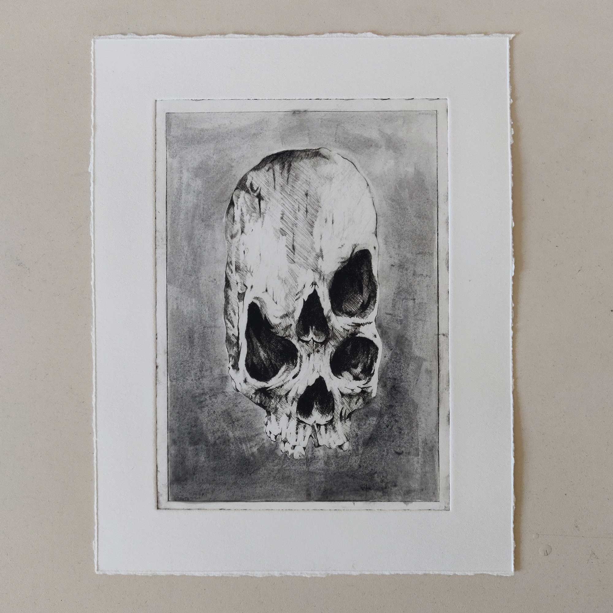 Fine Art work by Daniel Firmin showing an abstract human skull.