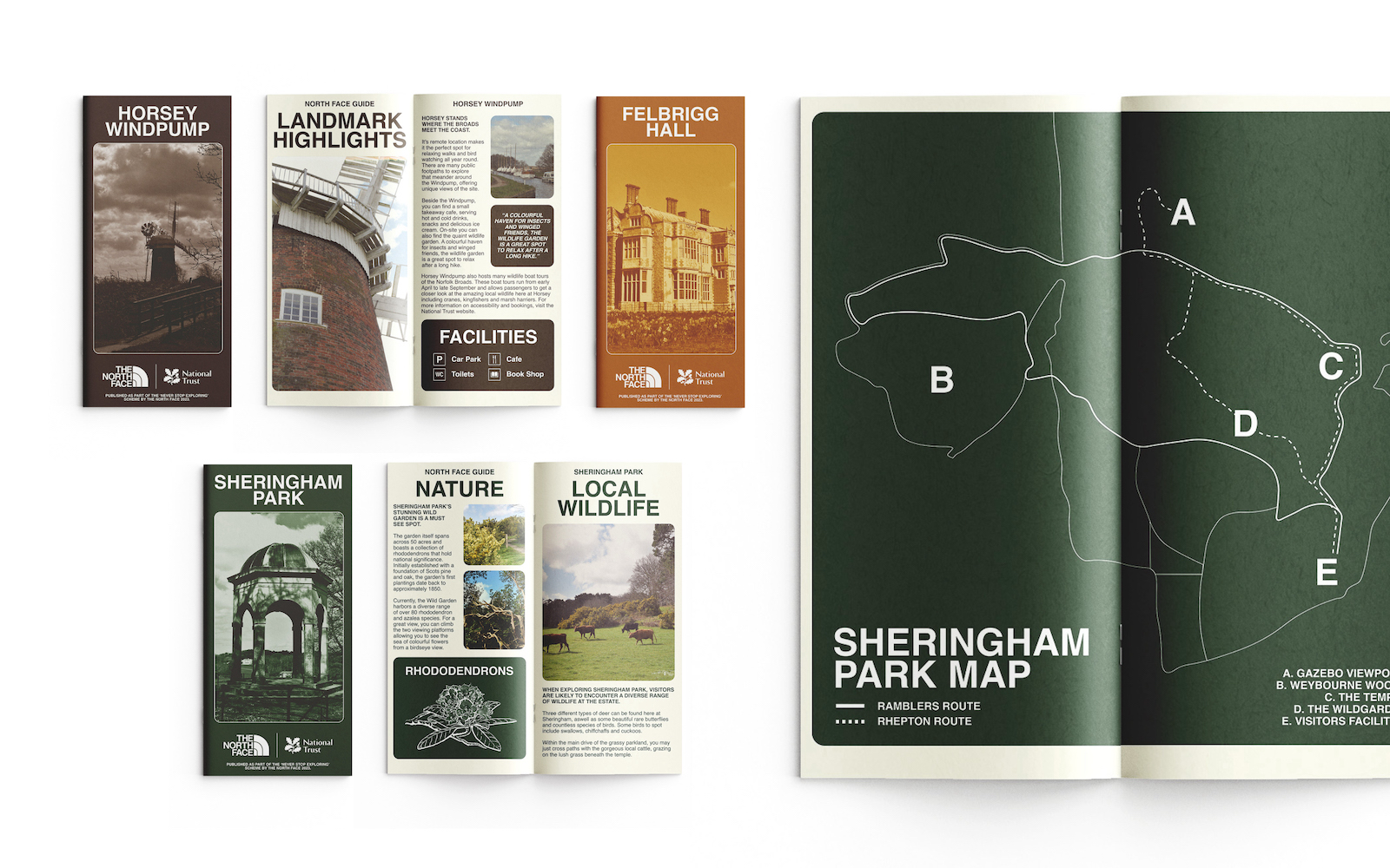 Photos of informative park guides designed by Elle Hart.