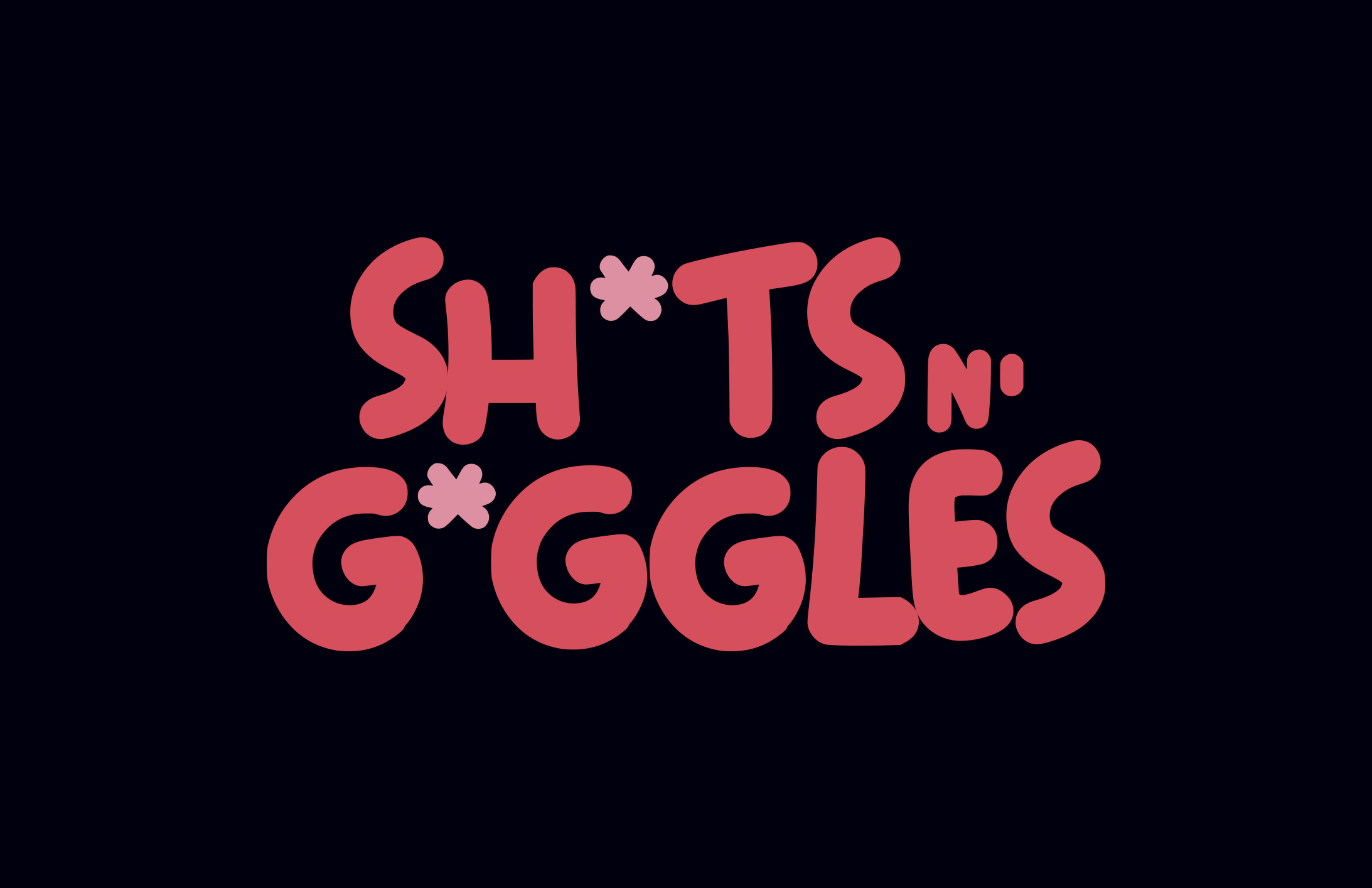 Crohn's & Colitis UK & The Comedy Store Advertising Campaign Video explaining concept by Estelle Naderi. Thumbnail shows ' Sh*ts n' G*ggles' text in pink on black background.