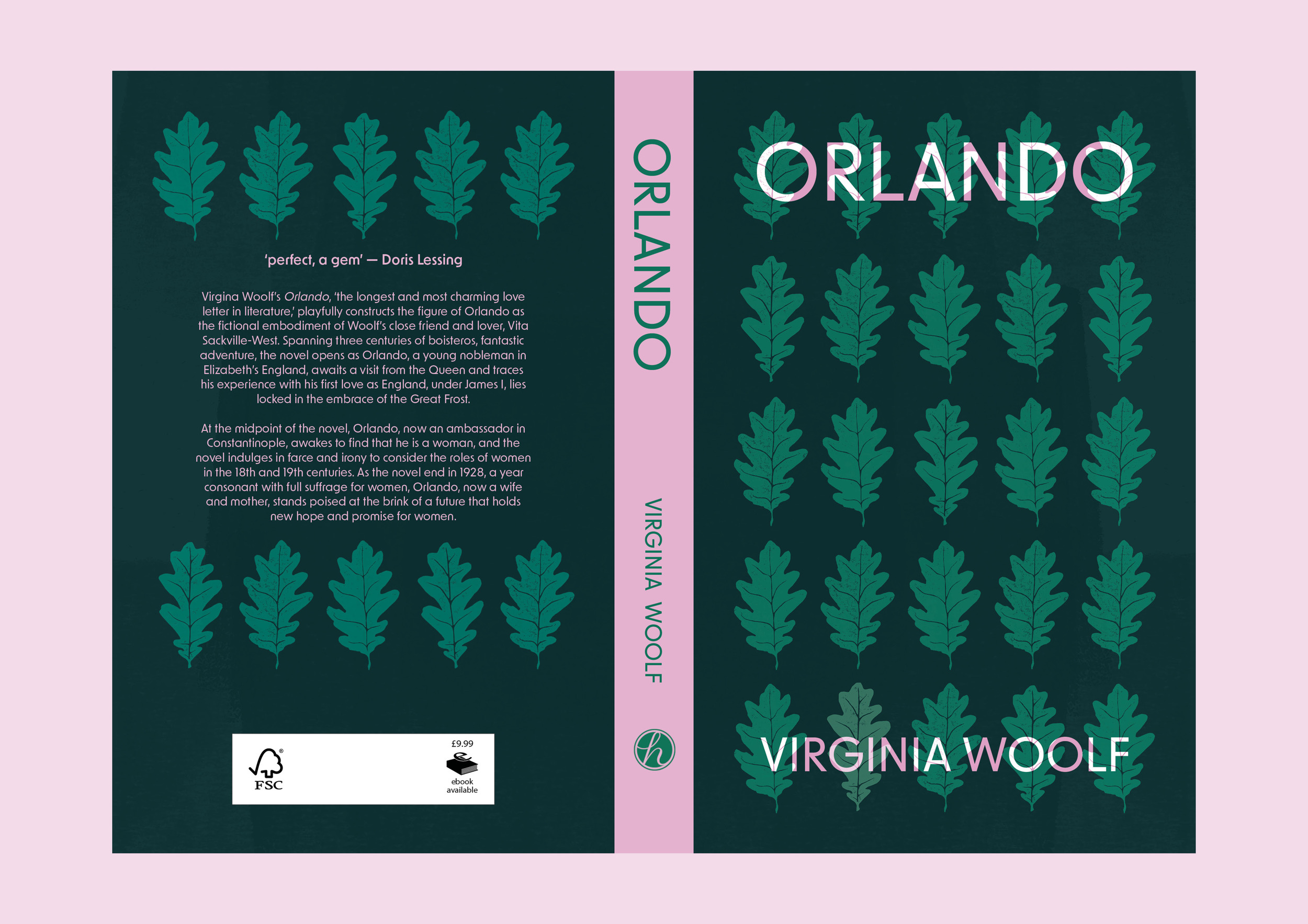 Book cover design by Harriett Smith using hand cut and printed leaves.