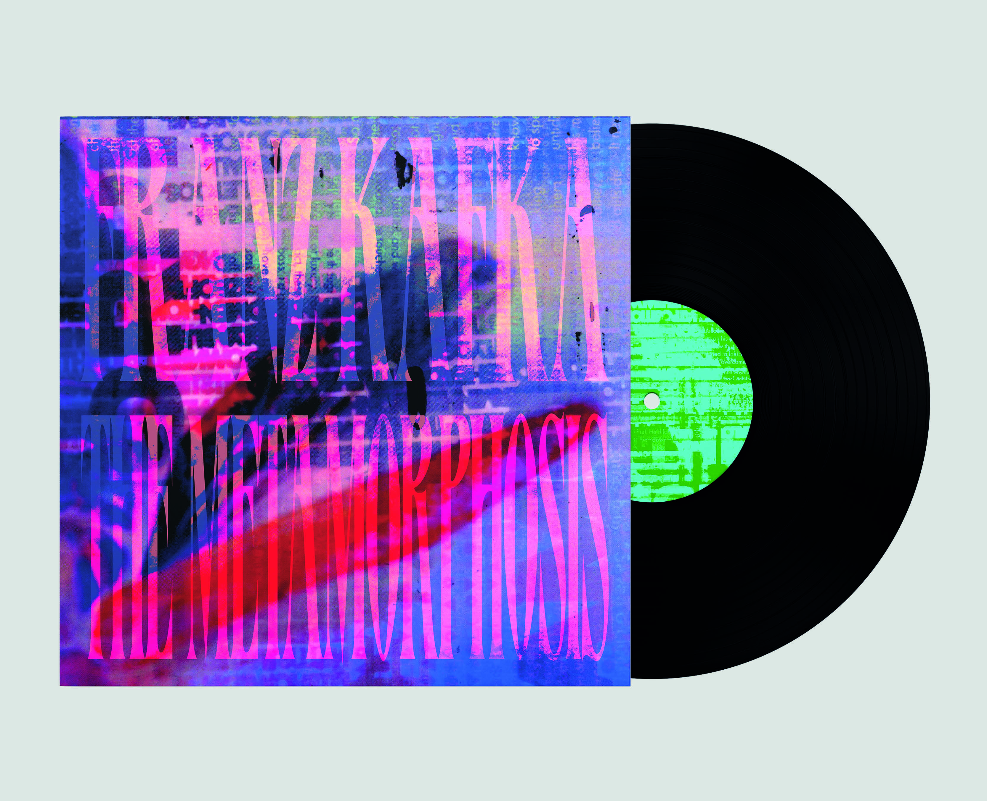 Record sleeve design by Imogen Allen displaying abstract, typographic imagery.