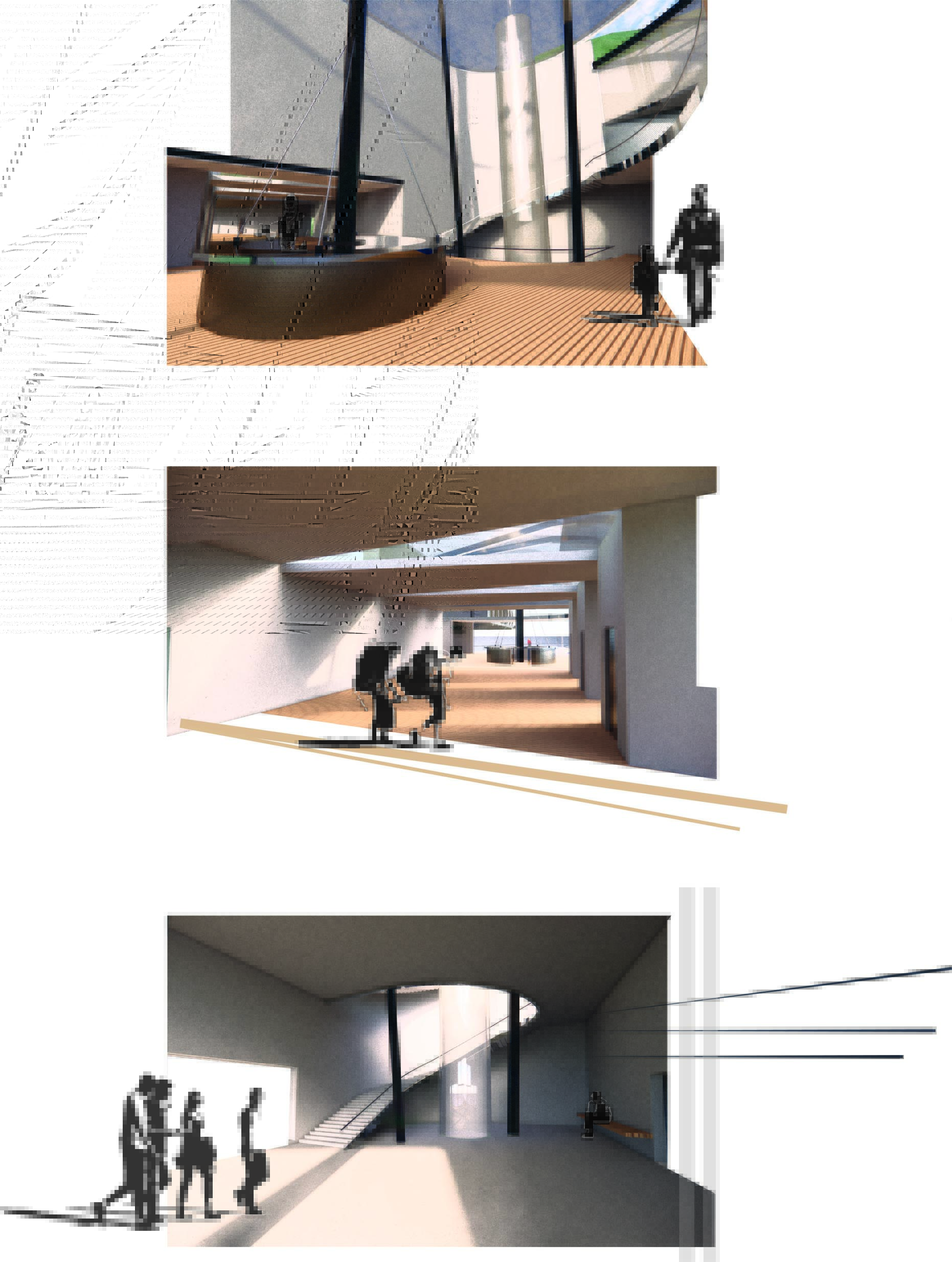 An image showing interior shots showing a few interior spaces, to provide a feel for them from a users perspective.