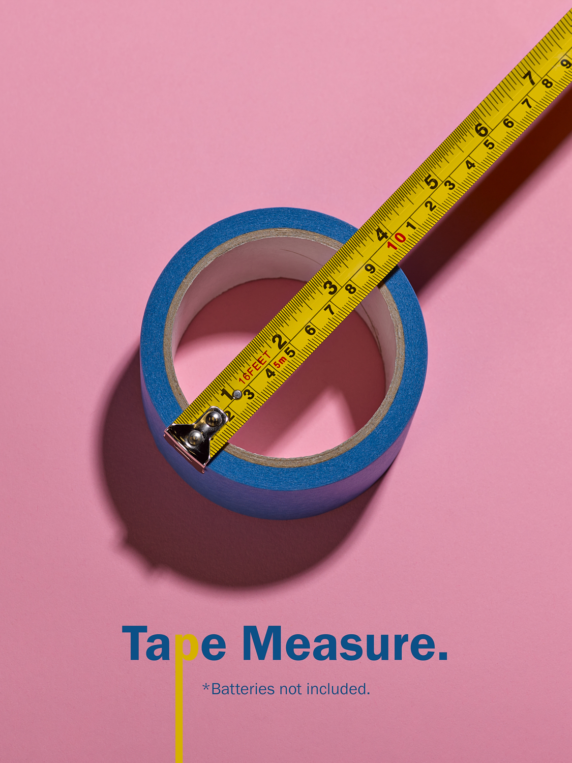 A photograph by Joey Rolph, depicting a role of tape being measured by a tape measure.