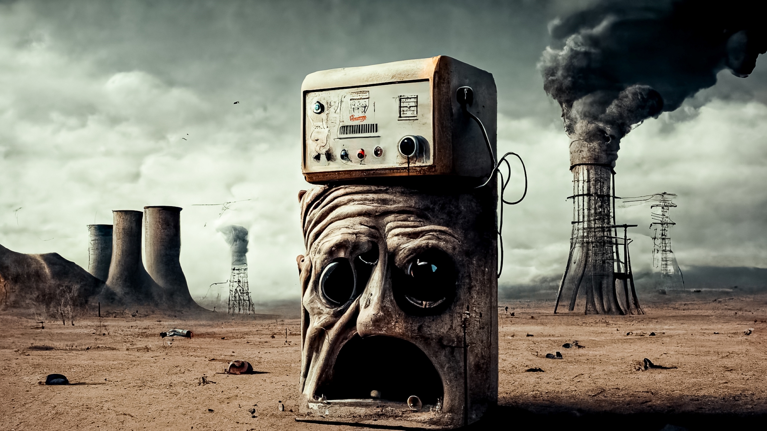 Artificial Intelligence digital artwork by Julian Giacomelli depicting an Energy crisis in a surrealist style.
