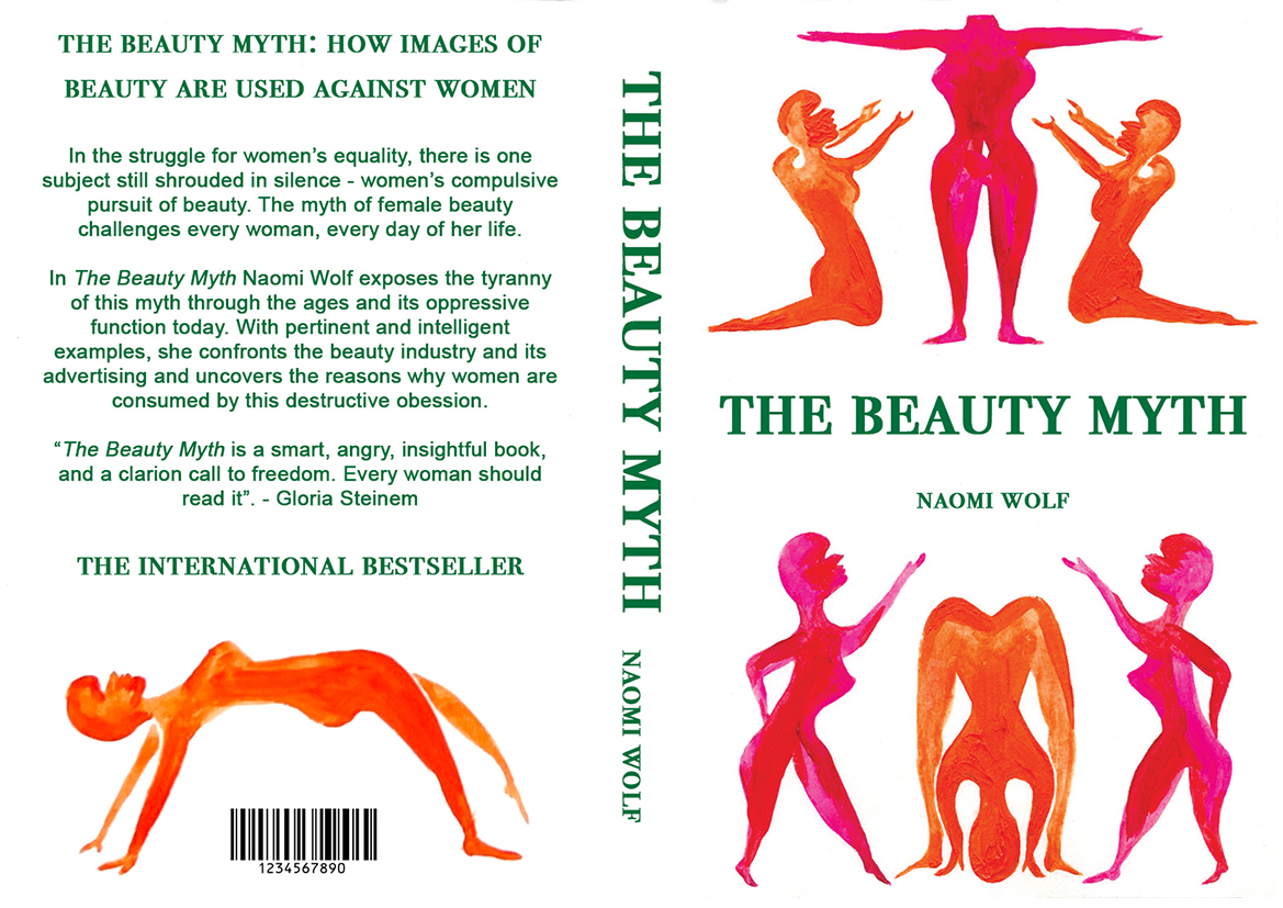 Book cover illustration and design for 'The Beauty Myth' by Naomi Wolf.