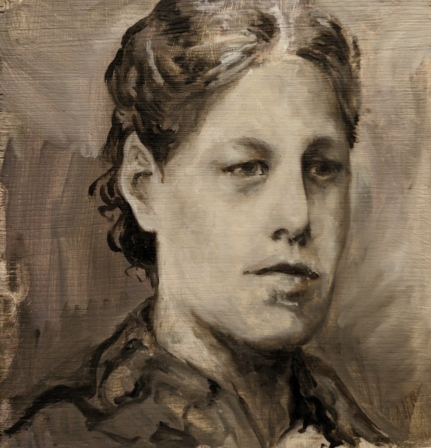 Oil portrait by Laurie Mason of Victorian woman