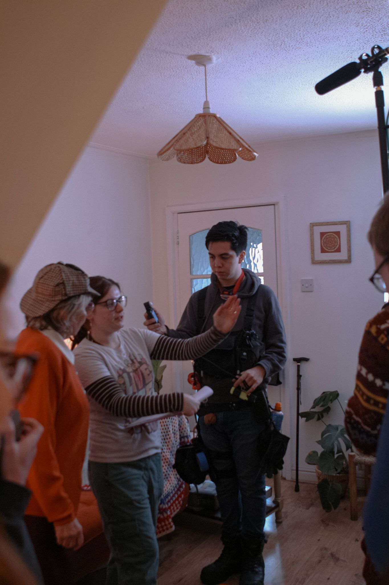 Image of Megan directing actor Carol Ball through a scene
