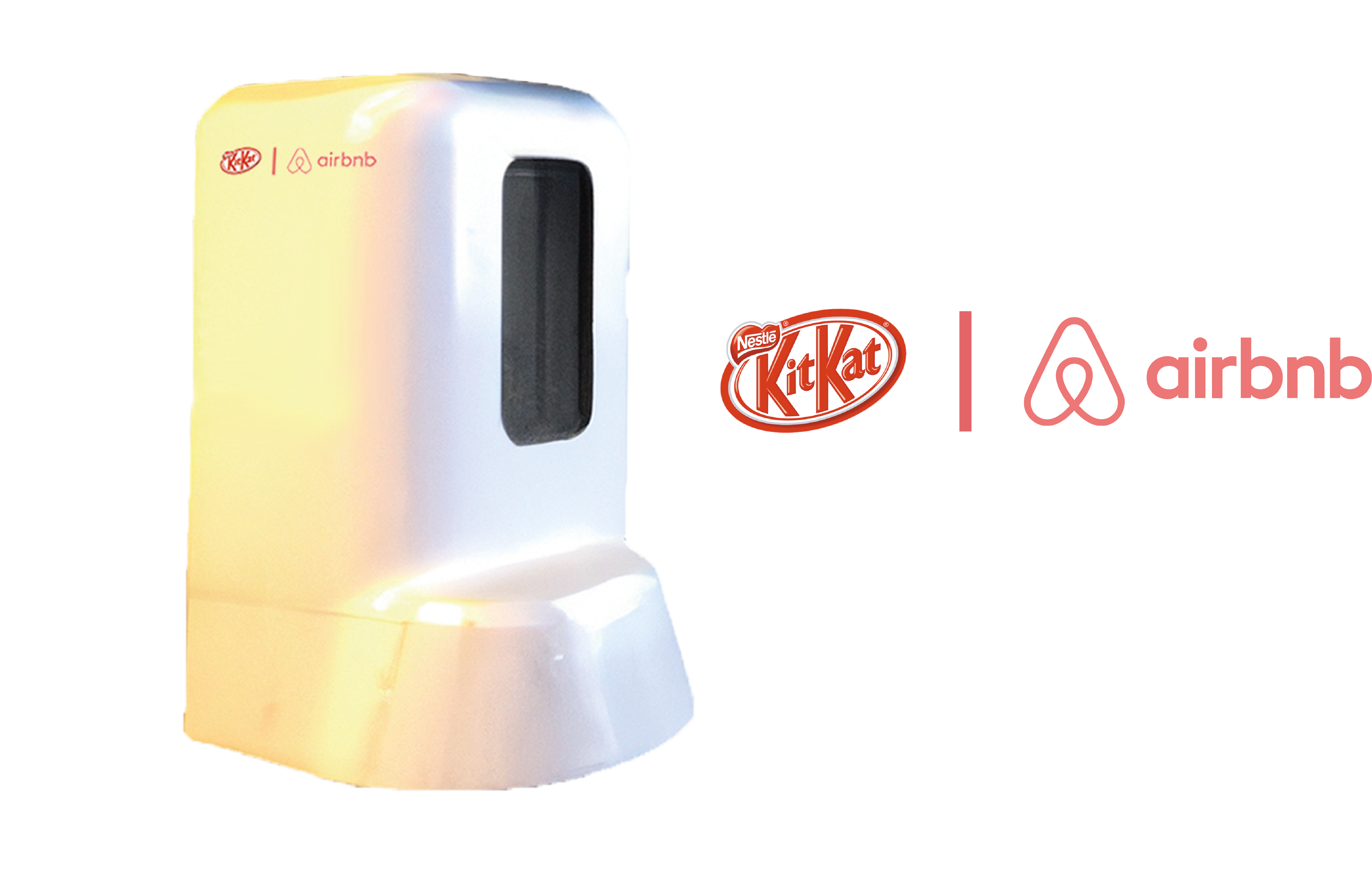 Thumbnail shows kitnap rest pod to the right with logos of kitkat and airbnb in red to the right.