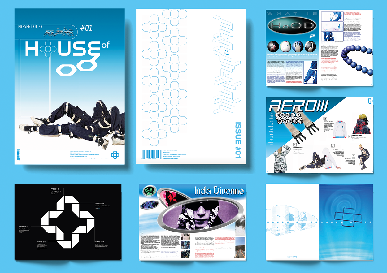Concept first issue of a futuristic fashion magazine, surrounding the Mongolian athletic streetwear brand 'House of OD'