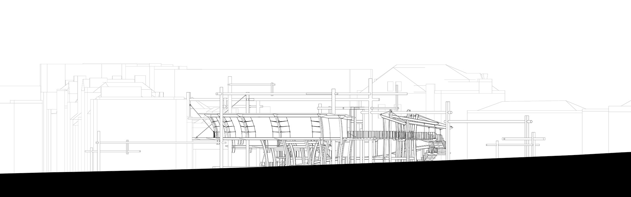 Elevation line drawing by Theo Galvin.