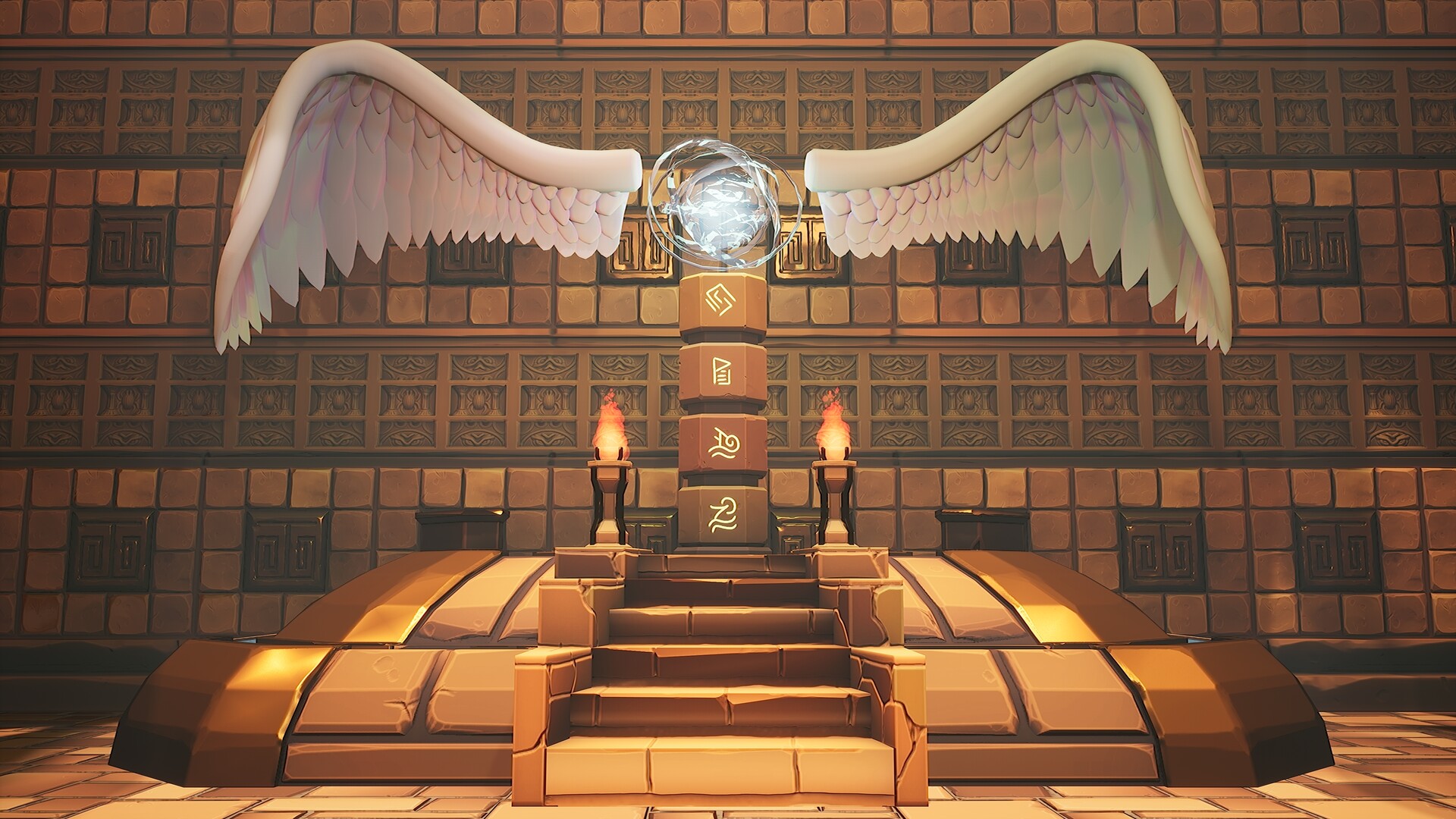 3D model by Tyreece Salkind of a symbolic altar located in a desert temple.